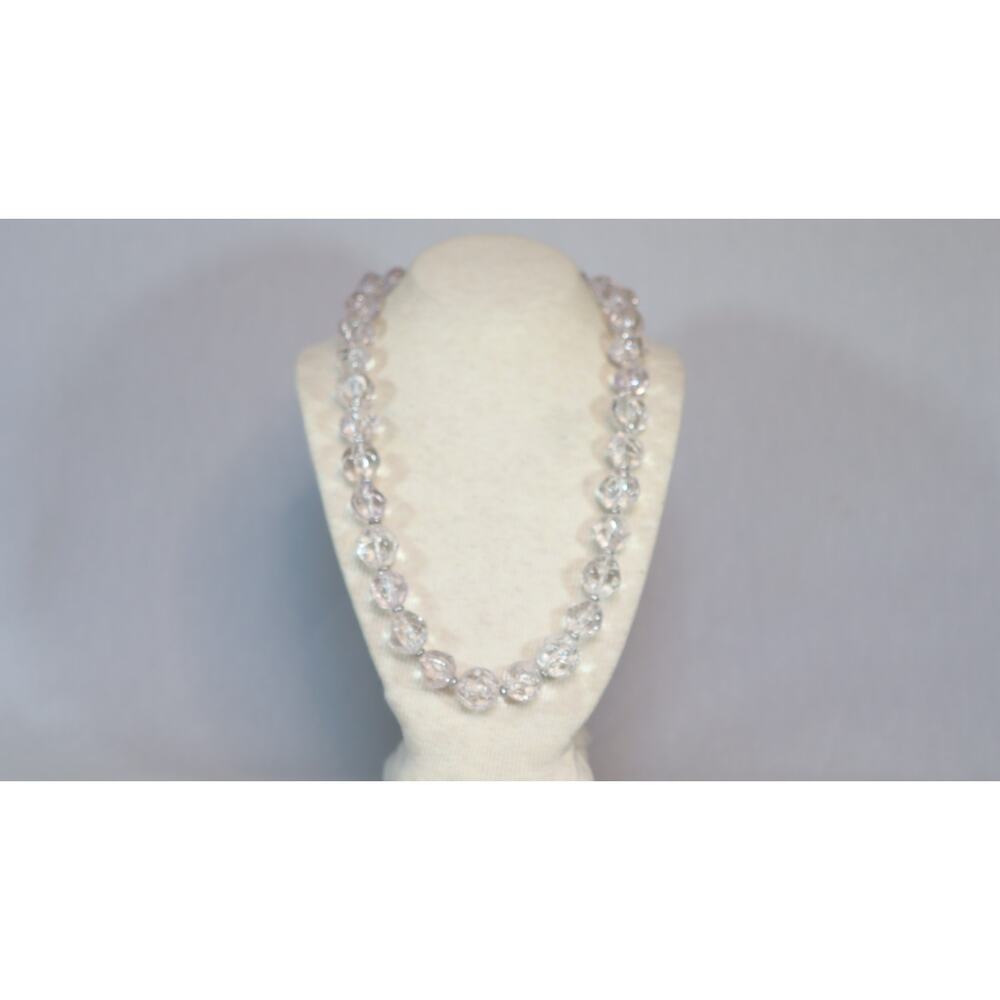 💎Clear Bead Necklace Cracked Irregular Lucite Crystals